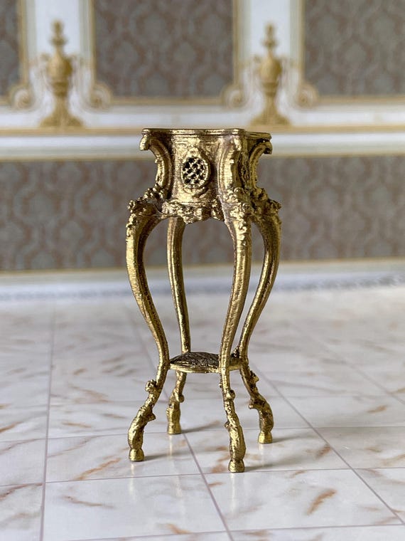 Miniature Gold Console Dollhouse Furniture 1:12 Hand
