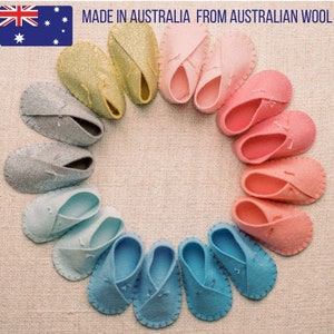 Merino Wool Felt Baby Slippers  |  Baby shoes  | Baby shower gift  |  Shoes Slippers