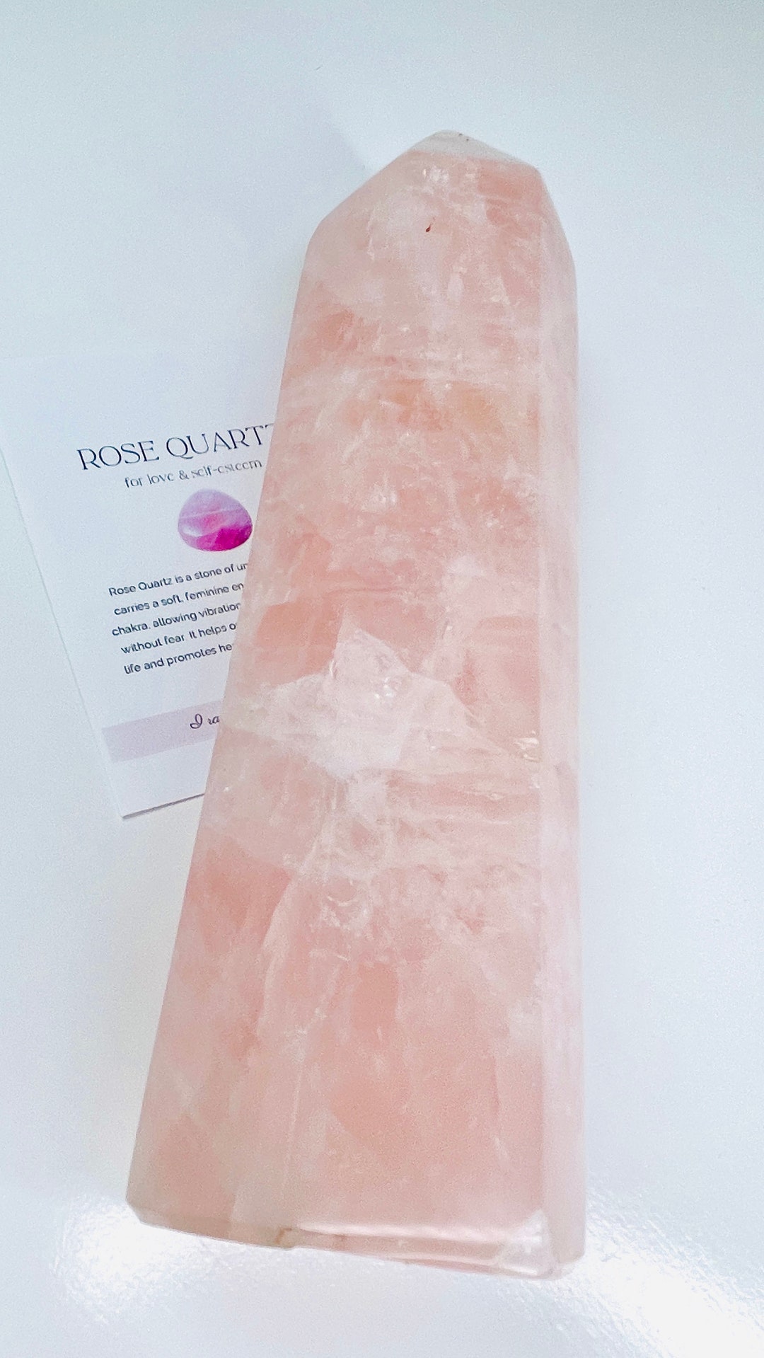 Rose Quartz / XL Rose Quartz Crystal Tower / 8 Inches / Etsy