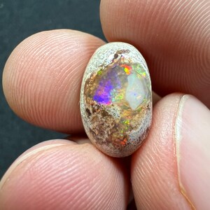 Amazing fire opal on matrix with its beautiful sparkles AAA quality weight 7.40 carats measure 16x10x7 mm image 3