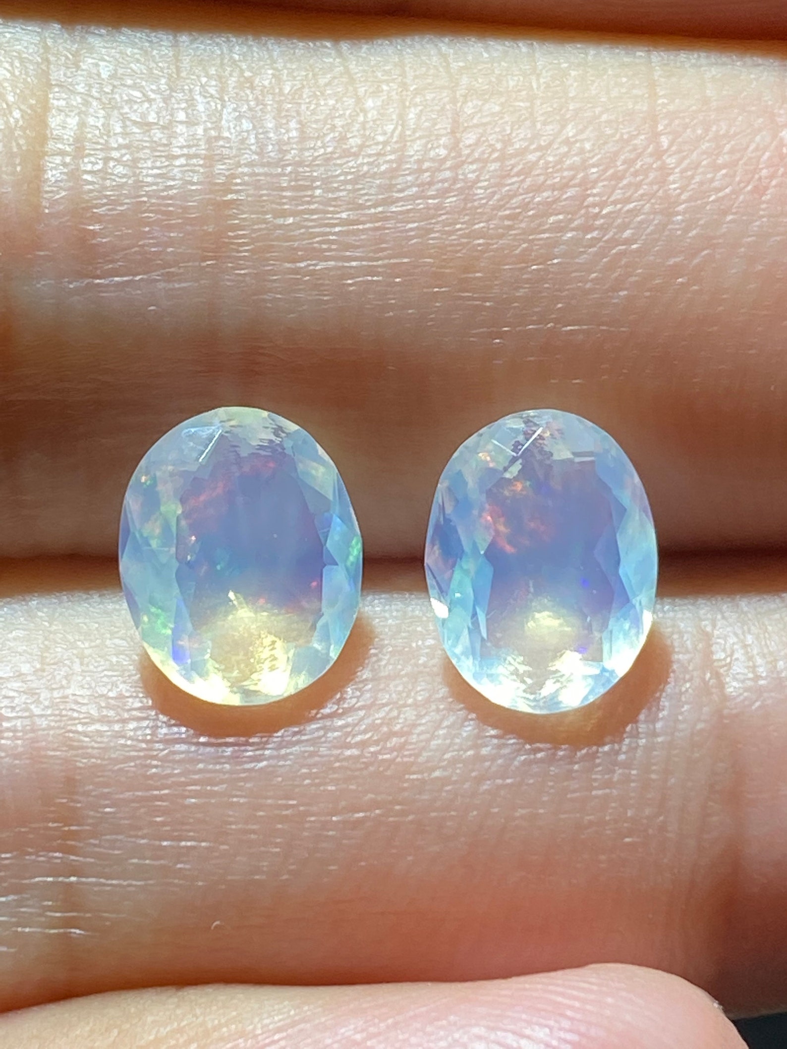 Amazing pair of faceted water opals with their pretty Etsy
