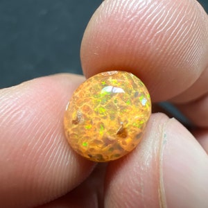 Amazing fire opal on matrix with its beautiful sparkles and landscapes AAA quality weight 3.45 carats measure 17x13x9 mm image 5