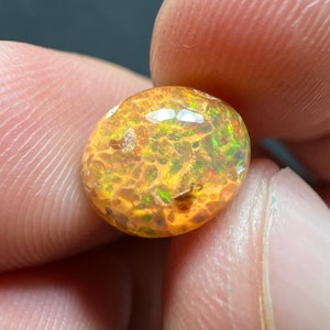 Amazing fire opal on matrix with its beautiful sparkles and landscapes AAA quality weight 3.45 carats measure 17x13x9 mm image 7