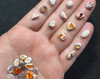 Amazing lot of small fire opals on matrix with their beautiful sparkles AAA quality 33 pieces