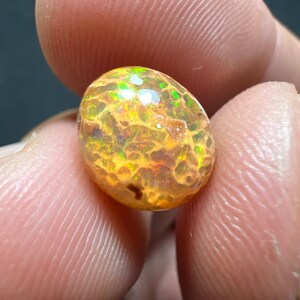 Amazing fire opal on matrix with its beautiful sparkles and landscapes AAA quality weight 3.45 carats measure 17x13x9 mm image 8