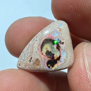 Amazing fire opal on matrix with its beautiful sparkles and landscapes AAA quality weight 10.75 carats measure 21x15x6 mm image 8