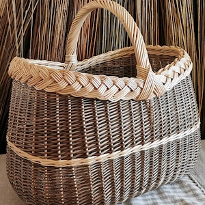 Wicker willow basket, picnic, shopping, market, fresh willow , BYO, woven basket, handmade