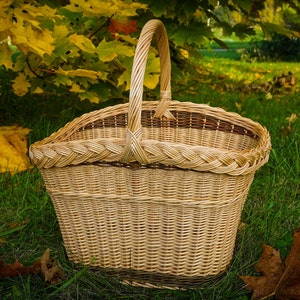 wicker basket,  picnic, shopping , market, fresh willow basket, woven basket