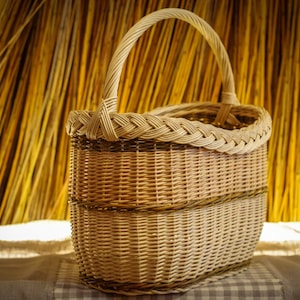 Weidenkorb,Wicker,Hochzeitskorb, Eierkorb, Picknick, Blumenmädchen-Korb, geflochtener Korb, handgemacht