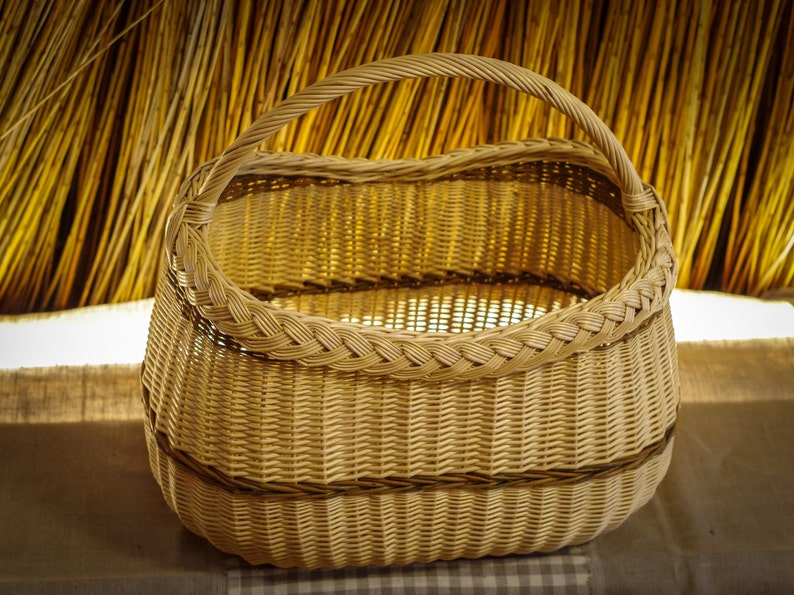 Wicker Basket Picnic Shopping Market Fresh Willow BYO Etsy