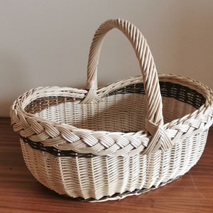 Weidenkorb, Weidenkorb, Korb für Eier, Picknick, Einkaufen, Markt, französische Weide, gewebter Korb