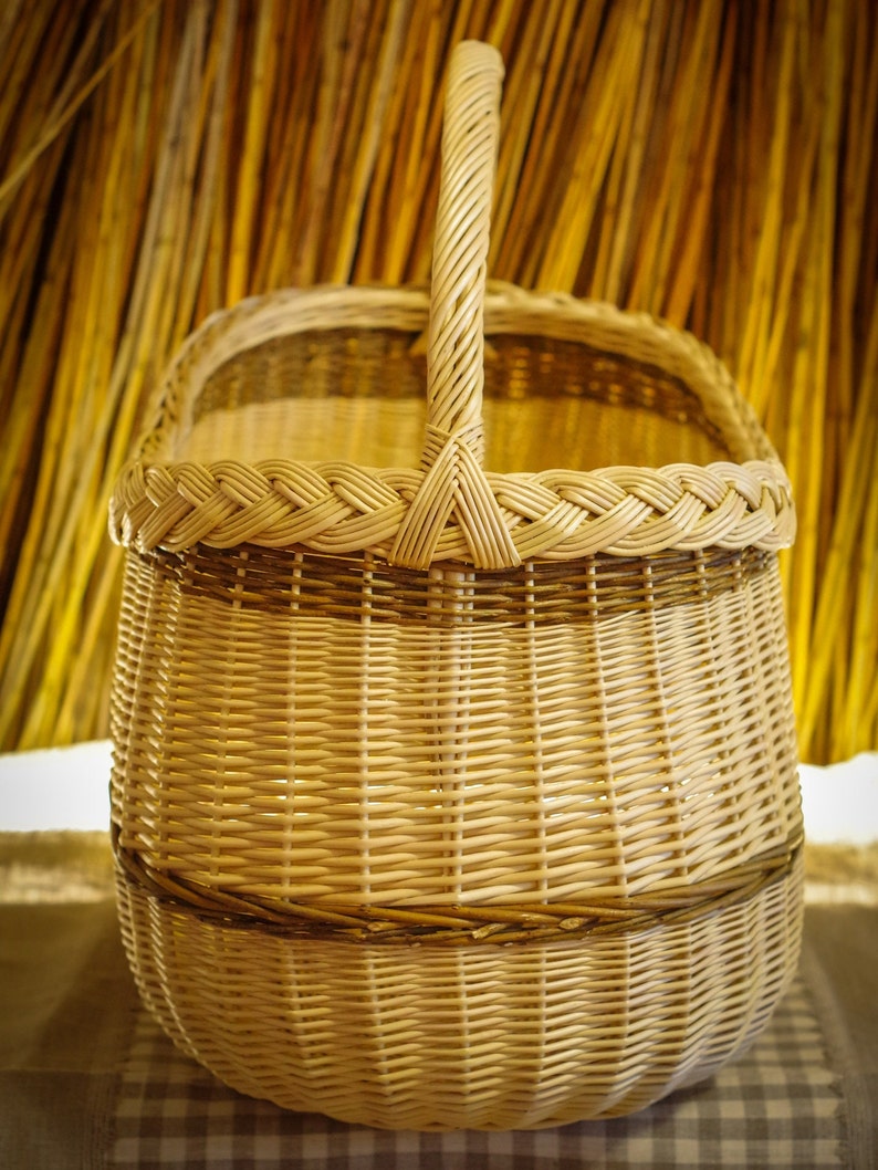 Wicker Basket Picnic Shopping Market Fresh Willow BYO Etsy