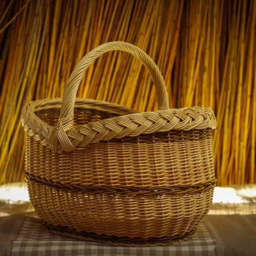 Wicker Willow Basket Picnic Shopping Market Fresh Willow Etsy
