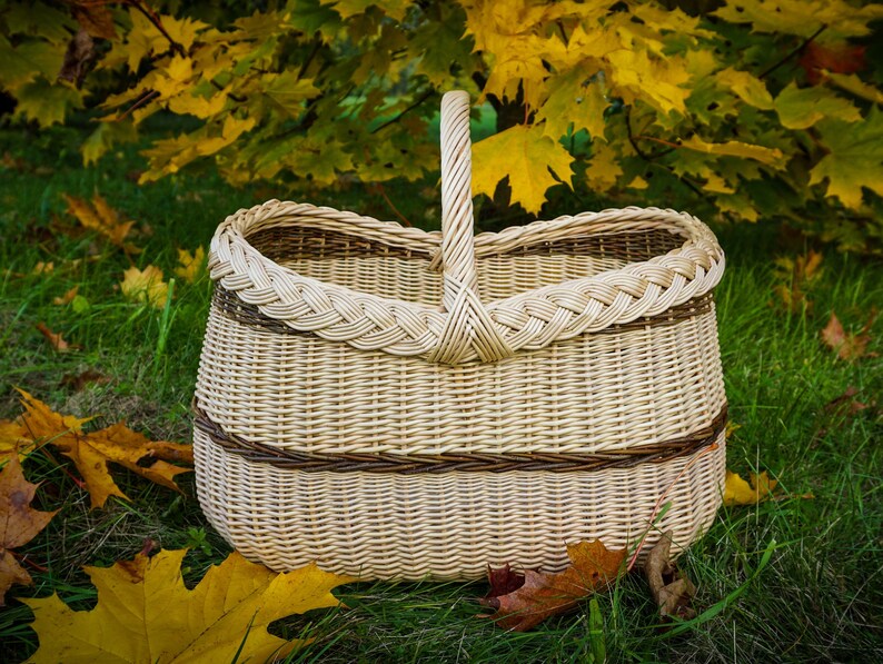 Wicker Basket Picnic Shopping Market Fresh Willow BYO Etsy