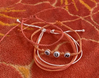 Adjustable Wax String Bracelet Stack