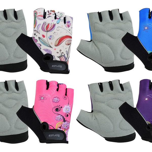 Ladies Cycling Half Finger Foam Padded Gloves