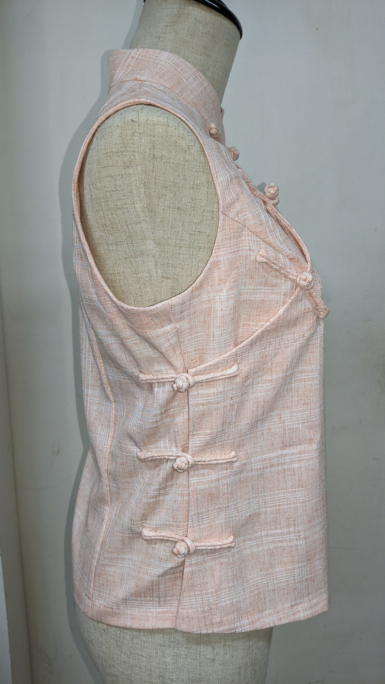 TEMPLE TRADITIONAL PLAIN KNITTED SLING VEST TOP LINEN