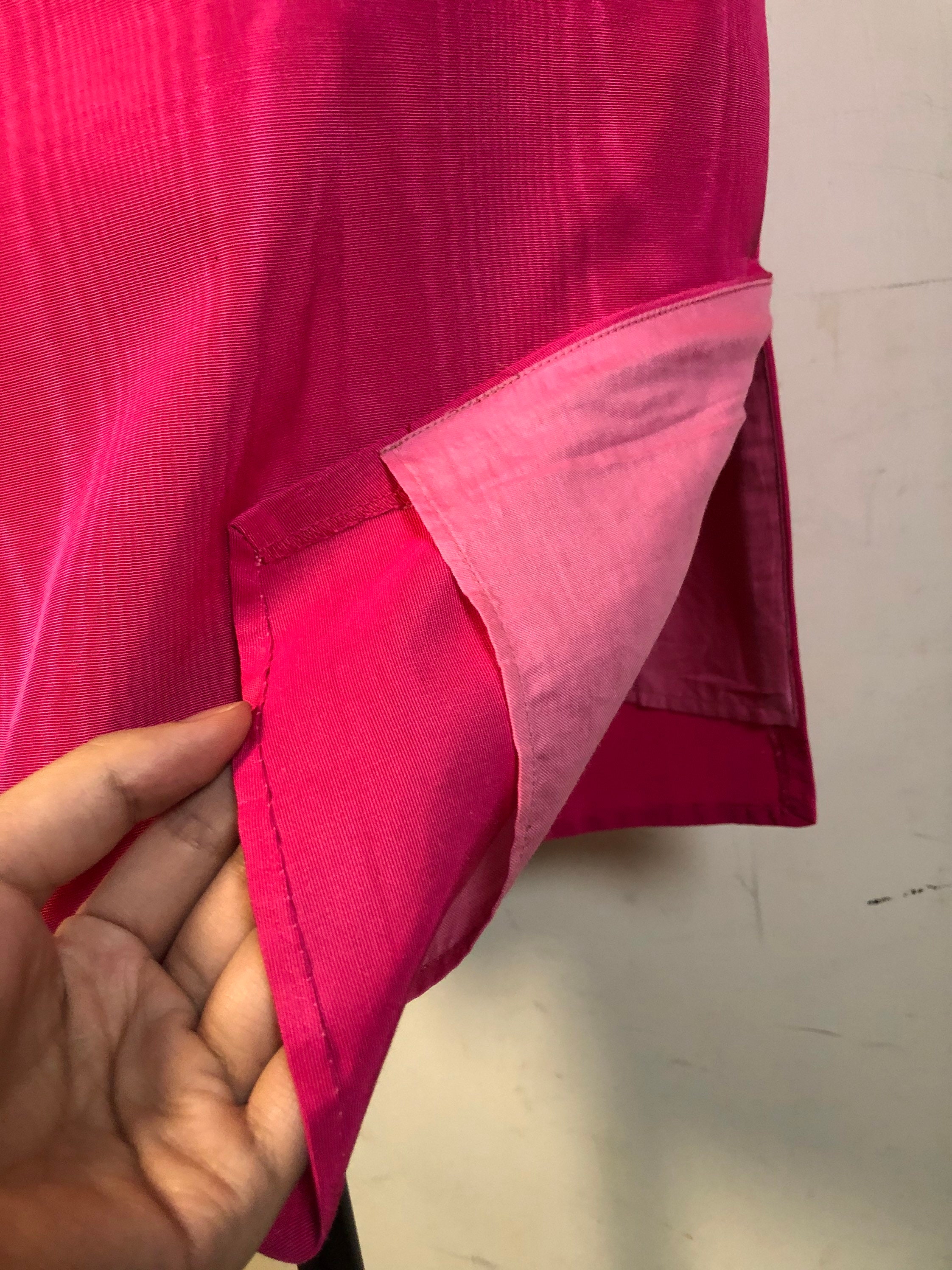 Cheongsam Skirt tailormade Moiré Pattern Shocking Pink Etsy