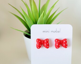 Minnie Mouse Bow Earrings