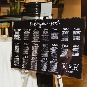 Acrylic Seating Chart | Seating Chart Wedding | Hand Lettered Acrylic Sign | Modern Seating Chart