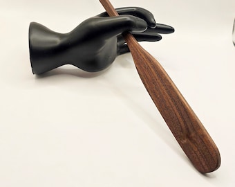 Handcrafted Wooden Jar Spatula: Cherry, Oak, Walnut Kitchen Tool