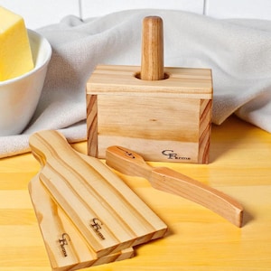 Handcrafted Pine Butter Form Press: Kitchen Gift