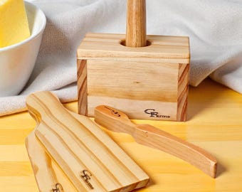 Handcrafted Pine Butter Form Press: Kitchen Gift