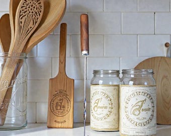 Handcrafted Sourdough Whisk, Wood Handle, 13" Danish Dough Mixer