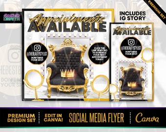 Appointments Booking Canva Templates, Social Media Flyer (Digital Download)