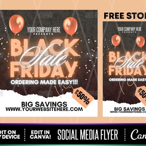 DIY Black Friday Sale Flyer, Instagram Story, Canva Templates, Premade Templates, Social Media Post Flyer, Instagram Flyer, Premade Flyer