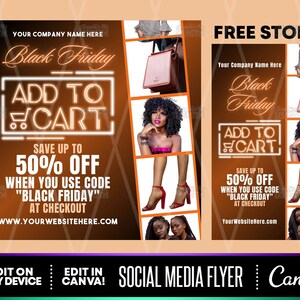 DIY Black Friday Add To Cart Flyer, Instagram Story, DIY Canva Templates, Premade Templates, Social Media Post Flyer, Instagram Flyer