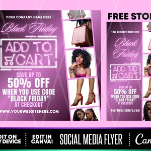 DIY Black Friday Add To Cart Flyer, Instagram Story, DIY Canva Templates, Premade Templates, Social Media Post Flyer, Instagram Flyer