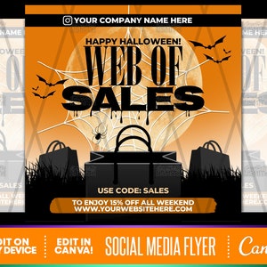 Halloween Sale Canva Template, Premade Templates, Social Media Flyer, Instagram Flyer, Premade Flyer, Trick Or Treat Beauty Flyer