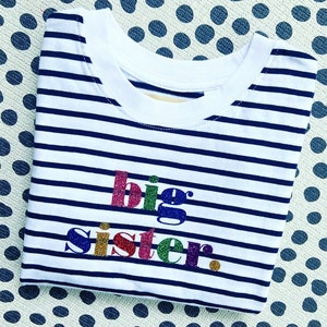 Big sister rainbow letter T-shirt