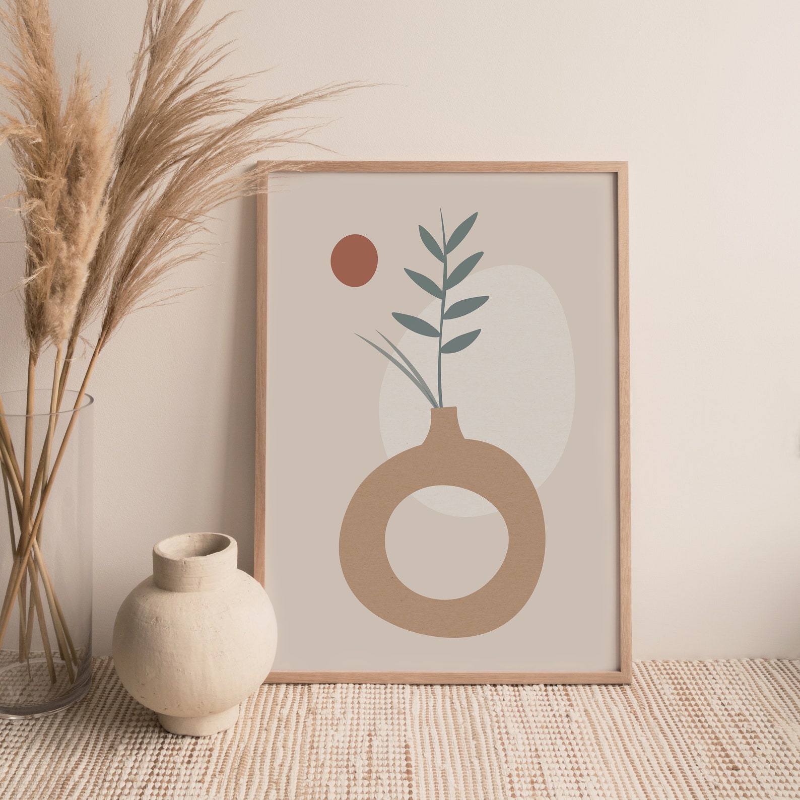 Mid Century Modern Triptych Wall Art Three Piece Wall Art Set Etsy