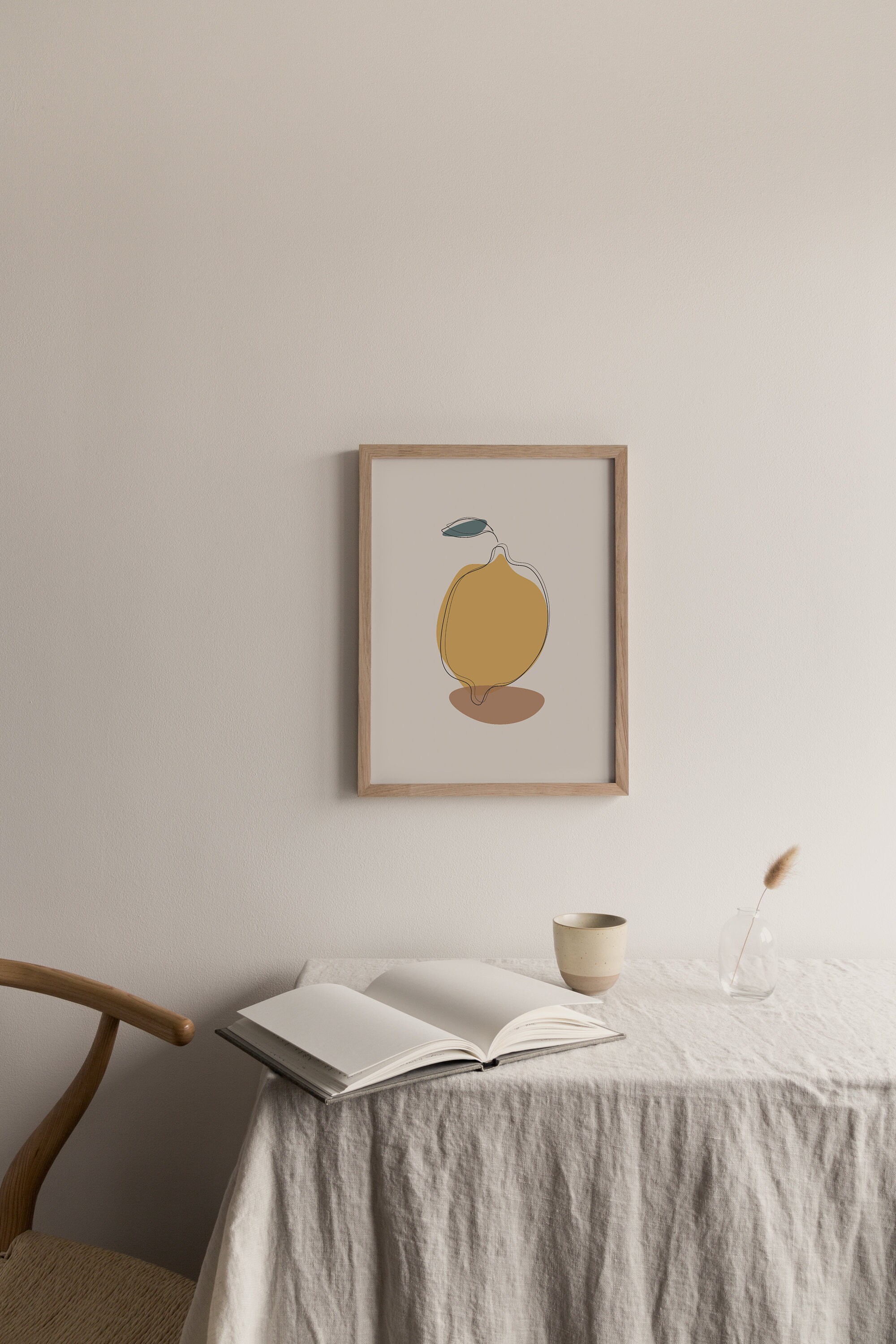 Lemon Painting Lemon Kitchen Decor Abstract Art Print Fruit Etsy UK