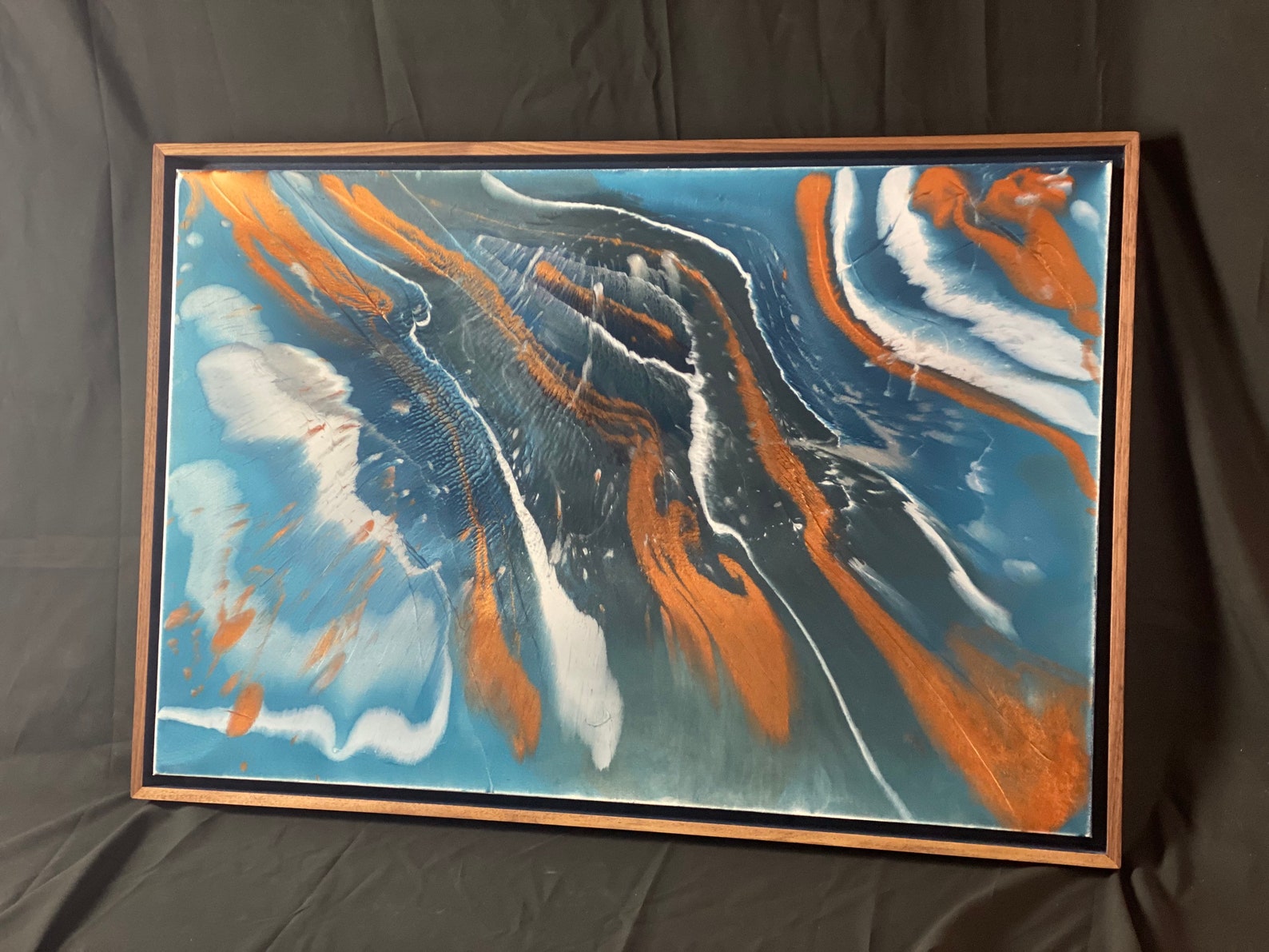 Epoxy resin artwork on canvas Etsy