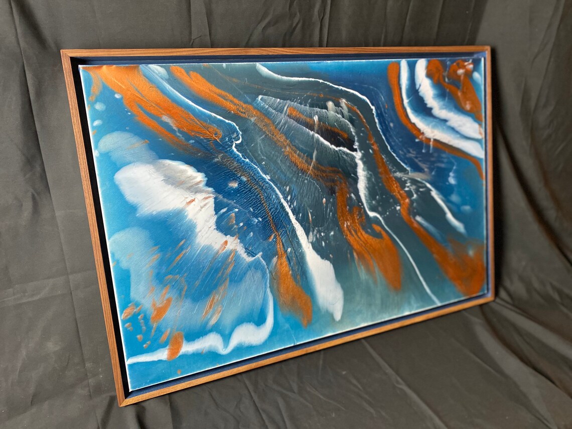 Epoxy resin artwork on canvas Etsy