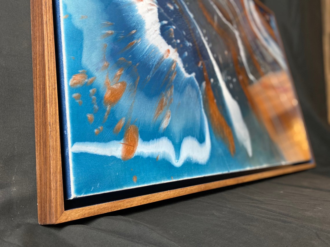 Epoxy resin artwork on canvas Etsy
