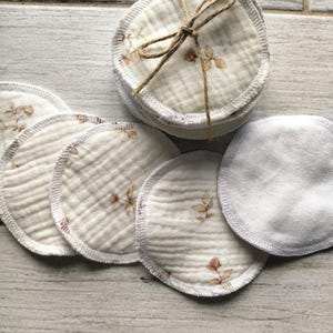 Organic Muslin Facial Pads: Reusable Makeup Remover Rounds, Cottagecore Roses - Set of 6