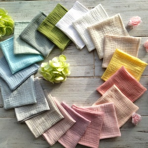 Organic Muslin Hankies, Soft Double Gauze Handkerchiefs, Eco Friendly  Cotton Tissues, Zero Waste/ Reusable, Handmade Product, Pastel Colors