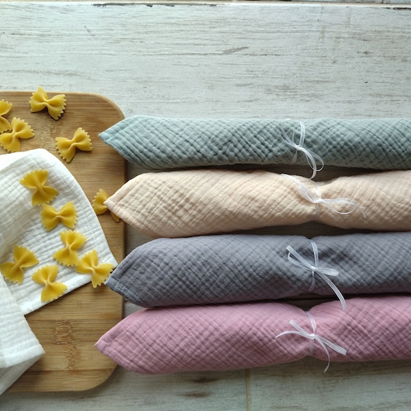 Lighweight Muslin Napkins, Thin Organic Cotton Napkins, Boho / Vintage Double Gauze Everyday Napkin, Natural /Soft /Farmhouse