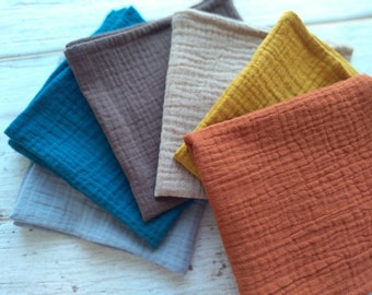 Set van 10 grote zakdoeken, zakdoeken van biologisch katoen, zachte mousseline tissues van dubbel gaas, milieuvriendelijk / Zero Waste / herbruikbaar