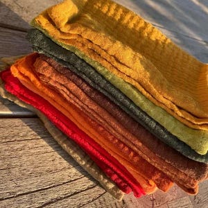 Extra Soft Muslin Handkerchiefs, Soft Double Gauze Cotton, Eco Friendly Tissues, Zero Waste/ Reusable, Handmade Product, 45 colors