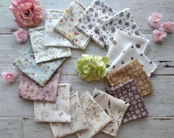 Floral Muslin Handkerchiefs, Soft Double Gauze Flower Hankies for Women, Eco Friendly Cotton Tissues, Zero Waste/ Reusable