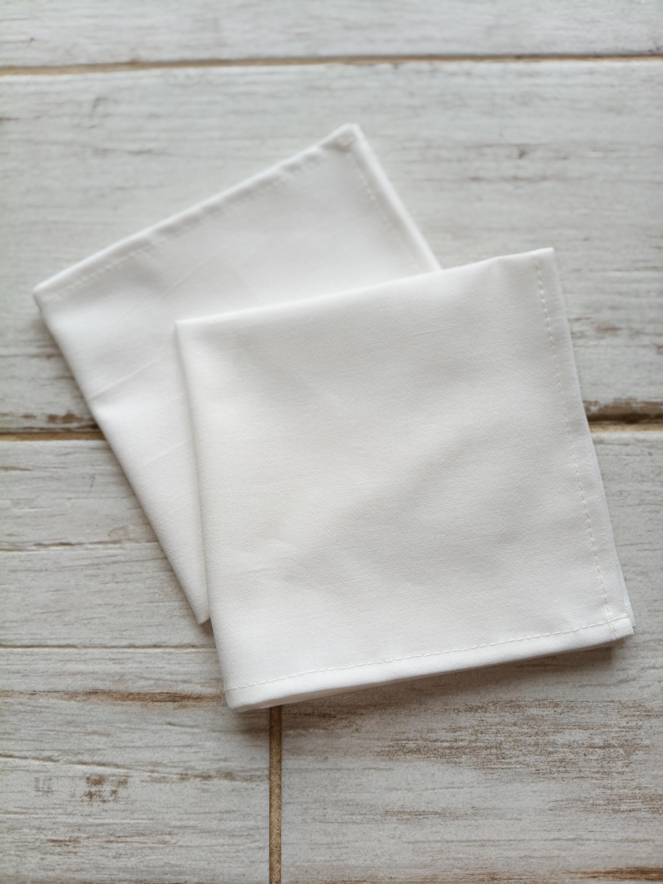 Mouchoirs Carrés Blancs En Coton Super Doux Pour Femme - Lavable En Machine