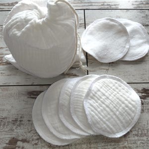 Discos desmaquillantes reutilizables de muselina orgánica, 7,6 cm