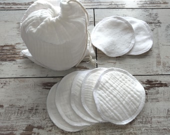 Organic Muslin Facial Pads: Reusable Makeup Remover Rounds, 3"