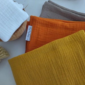 BULK of Thick Muslin Towels, Organic Cotton Thick Napkins 40x40cm, 4 Layer Gauze Hand Towel, Guest Towels, Natural / Soft / Farmhouse Gift