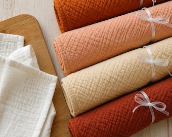 BULK Lighweight Large Muslin Napkins 16x16in /40x40cm, Organic Cotton Washcloths, Double Gauze Everyday Napkin
